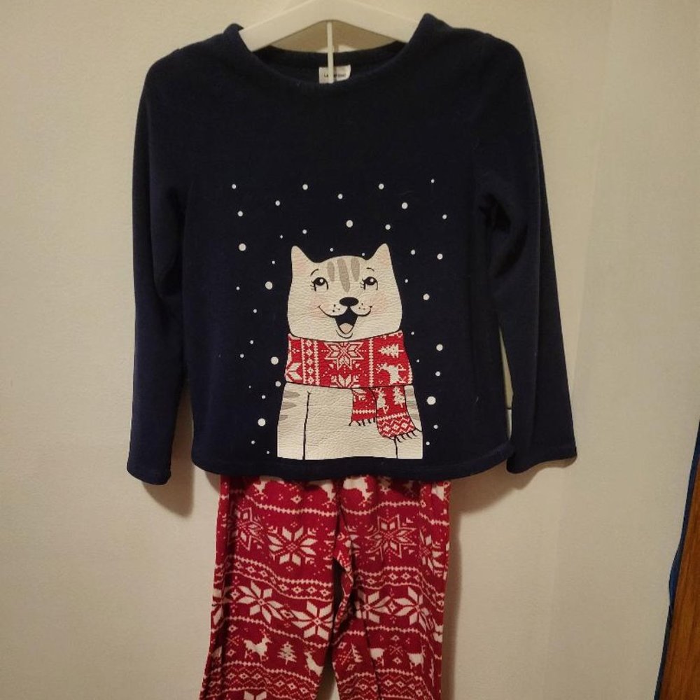 Land's End Girls Size 10 Navy and Red Pajamas